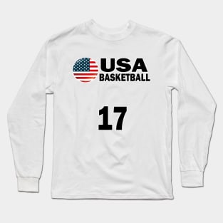 USA Basketball Number 17 T-shirt Design Long Sleeve T-Shirt